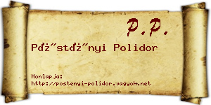 Pöstényi Polidor névjegykártya